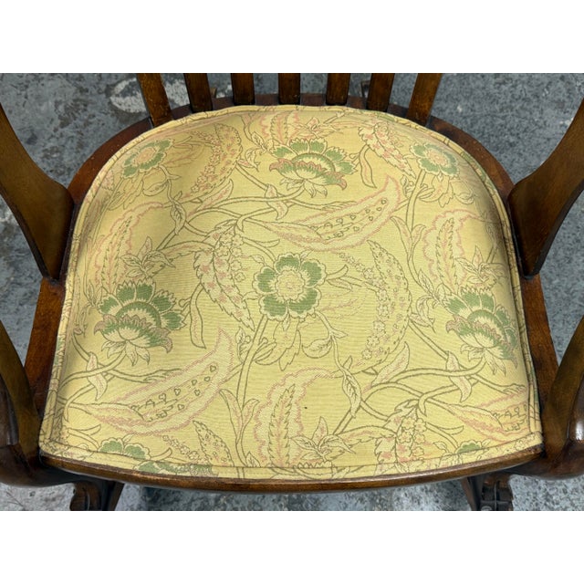 Brown Empire Style Wood Rocking Armchair, Vintage For Sale - Image 8 of 12