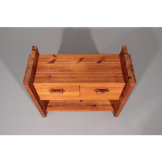 Brutalist Scandinavian Pine Cabinet by Hans Frydendal, 1970 For Sale - Image 3 of 12