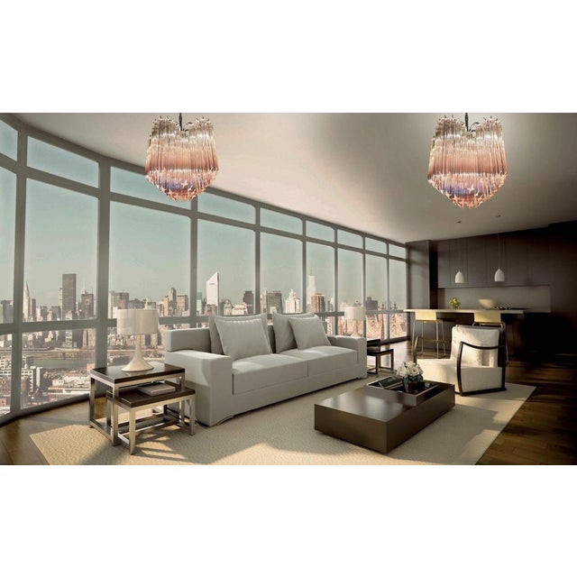 Murano Pink Glass Chandeliers, 1990s For Sale - Image 11 of 17