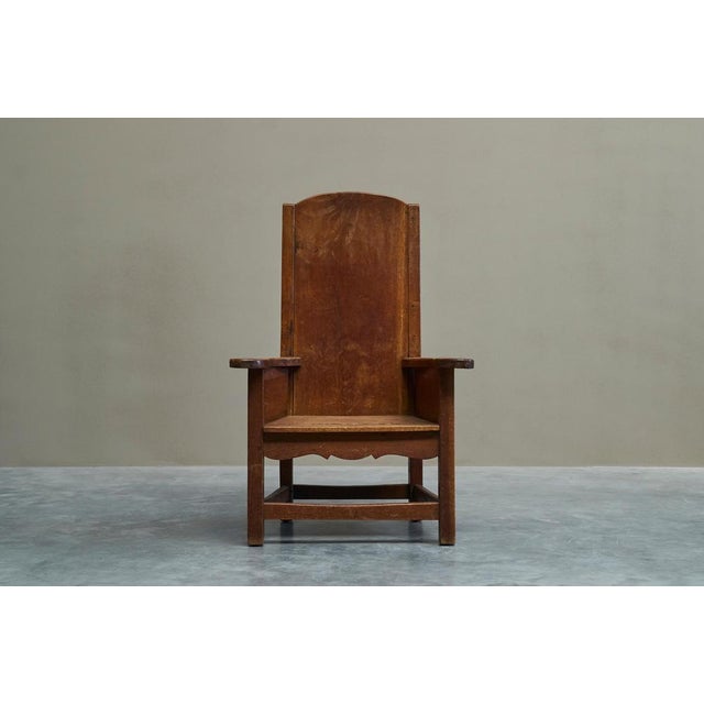 Antique Armchair in Oak, Europe 19th Century For Sale - Image 6 of 15