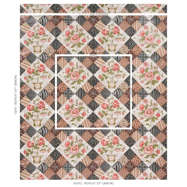 Caldwell Patchwork Chintz is a trompe l ‘oeil quilted pattern where lovely floral bouquets are framed by an intricate and...