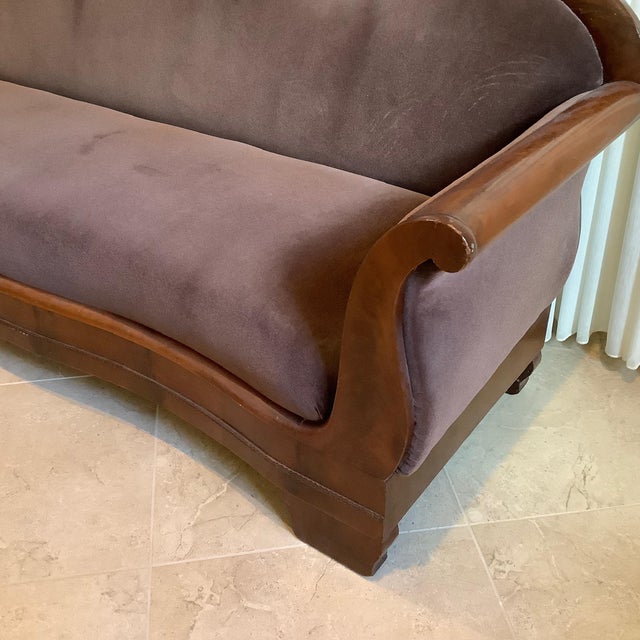 Wood Vintage 19th Century Empire/Regency Mahogany Sofa For Sale - Image 7 of 11