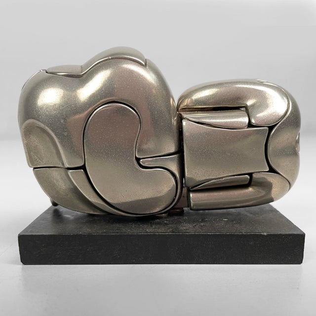 Spanish Nickel-Plated Metal Mini Zoraida Sculpture by Miguel Berrocal, 1970s For Sale - Image 10 of 13