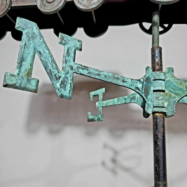 Copper Vintage Copper Locomotive Train Weathervane For Sale - Image 8 of 12