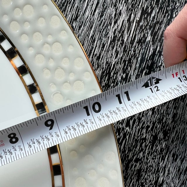 Mackenzie Childs SoHo platter in like new condition. Features classic check and whimsical polka dots! From original...