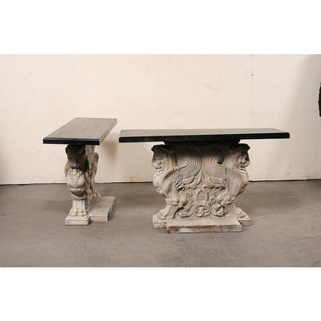 Early 20th Century French Antique "Griffin" Pedestal Consoles - A Pair For Sale In Atlanta - Image 6 of 11