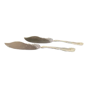 Antique International Silver 1900 Chester Twisted Handle Master Butter Knife - Set of 2