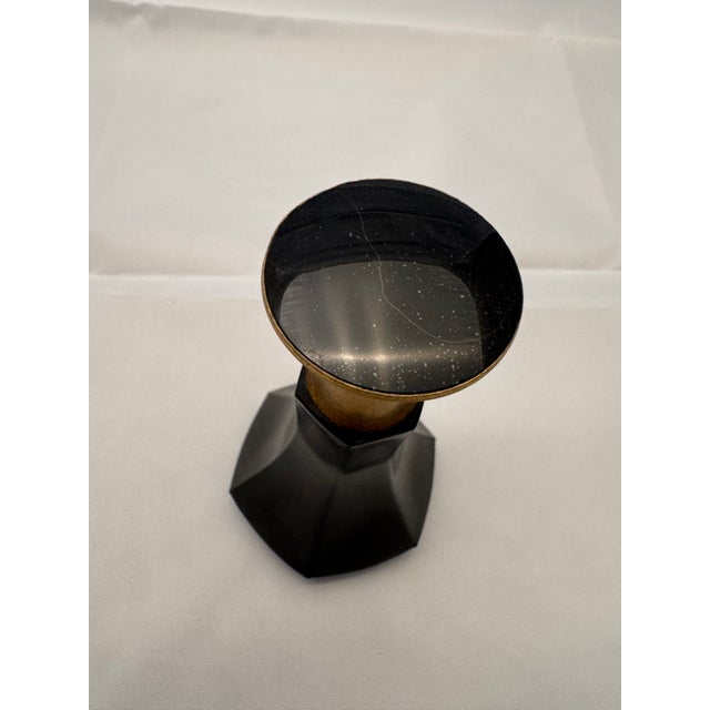 1930s 1930s Black and Gold Glass Perfume Bottle For Sale - Image 5 of 7