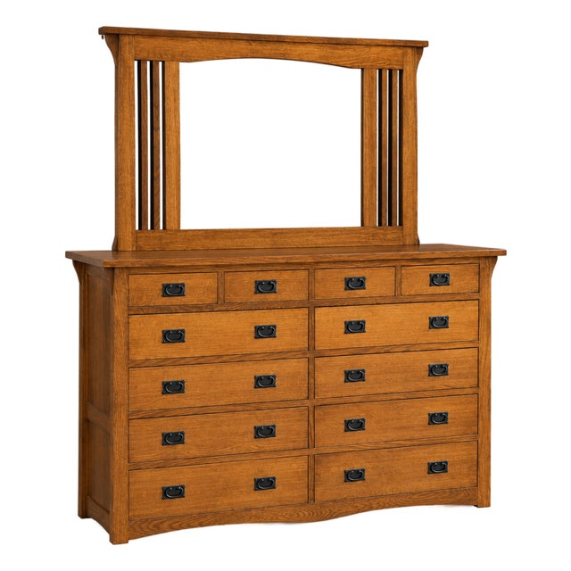 Mission Oak Dresser With Mirror For Sale