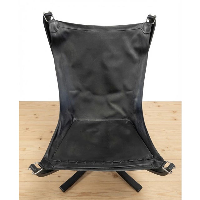 Animal Skin Black Falcon Chair by Sigurd Ressell for Vatne Furniture, 1960s For Sale - Image 7 of 15
