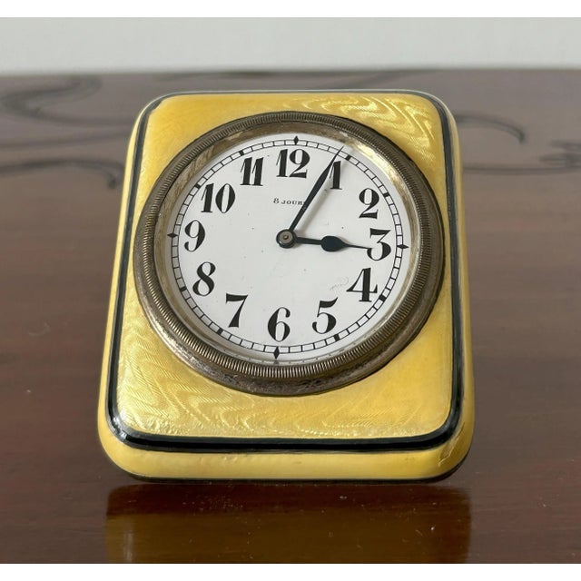 Art Deco Table Clock with Enamels from Huitaine, 1930s For Sale - Image 9 of 15