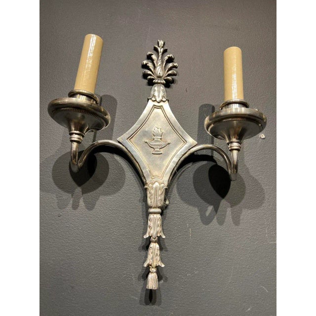 Metal 1920's Small Caldwell Neoclassic Sconces - Pair For Sale - Image 7 of 9