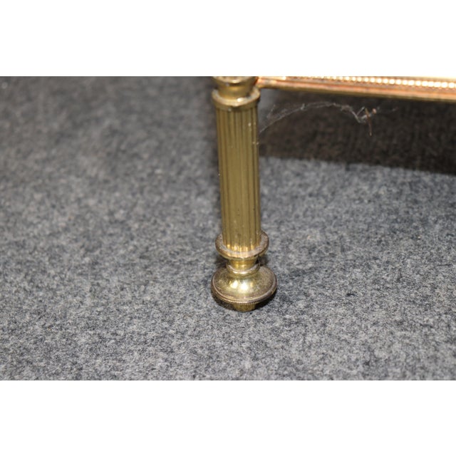 Maison Jansen Style Eglomise Glass & Brass 3 Tier End Table C. 1950's For Sale - Image 9 of 12