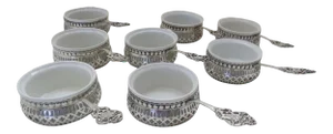 Sterling c 1900 Ramekins by Howard Sterling Co. Pierced Solid Base - 8 Pieces