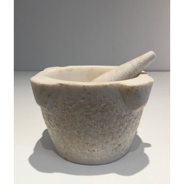 Late 18th Century French Carrara Marble Mortars and Pestles Set of 2