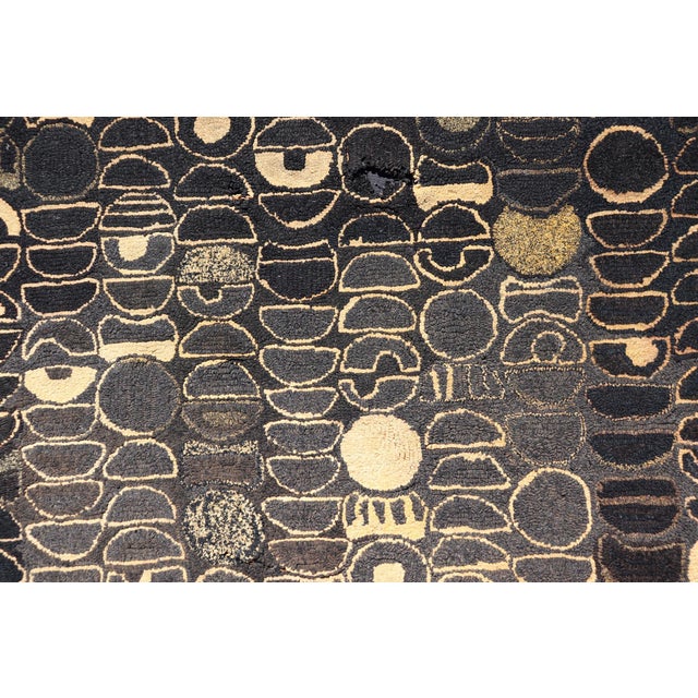 Early 20 Century American Hooked Rug With Inspired by Modern Art 4'8 X 7'2 For Sale - Image 15 of 16