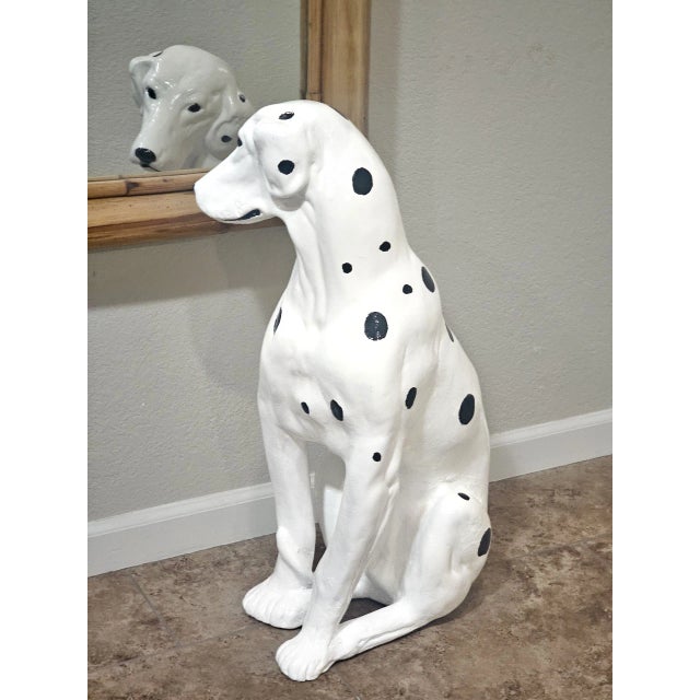 Vintage Italian Life-Size Dalmatian Sculpture – Handcrafted Ceramic Statement Piece For Sale - Image 4 of 7