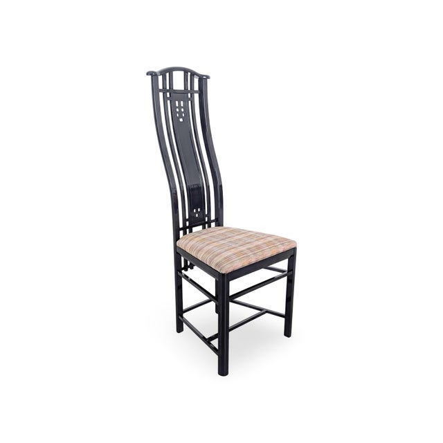 Postmodern Chairs in Black by Umberto Asnago for Giorgetti, Italy, Set of 4 For Sale - Image 3 of 11