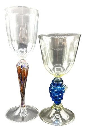 Murano - Art and Refinement of Blown Glass Goblets, Set of 2