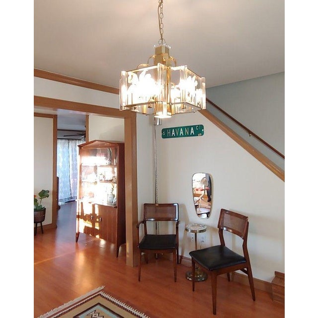 Stunning Frederick Raymond signed chandelier. Features a 3 way lighting switch giving you the option to have either all 5...