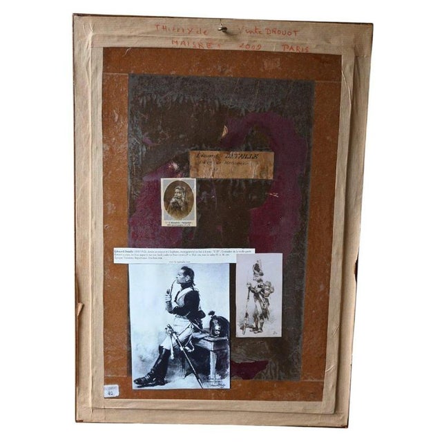 Edouard Detaille, Officer of the Foot Grenadiers of the Imperial Guard, Drawing, Framed For Sale - Image 4 of 5