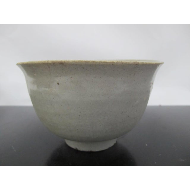 Ceramic Chinese Longquan Celadon Pottery Footed Tea Bowl For Sale - Image 7 of 10