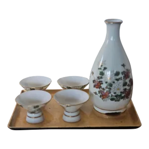 Vintage Mid-Century Modern 5 Piece Kutani Sake Set