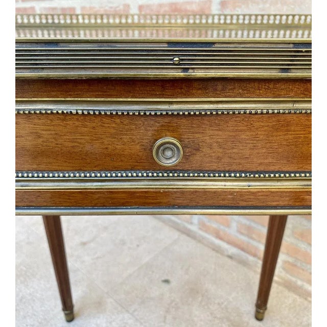 Metal Neoclassical Mahogany Bedside Tables, 1920s, Set of 2 For Sale - Image 7 of 11