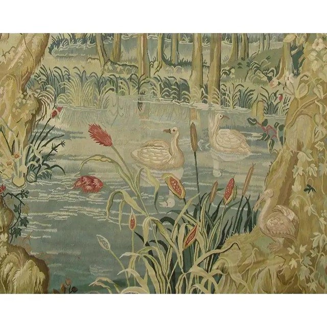 Vintage Woven Pond Tapestrty For Sale - Image 4 of 9