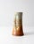 A vintage handmade studio pottery vase with a softly tapered silhouette and a layered glaze in earthy tones of rust, tan,...