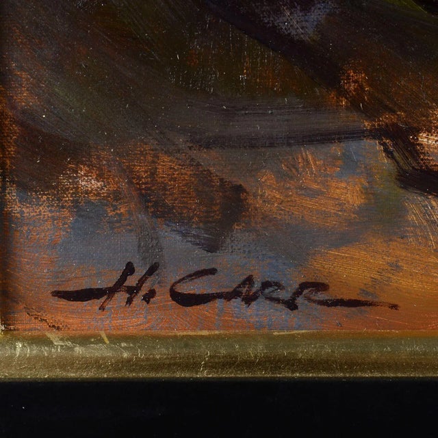 Howard Carr "Blue Water Inlet" Expressionist Oil Painting on Linen, Framed For Sale - Image 4 of 6