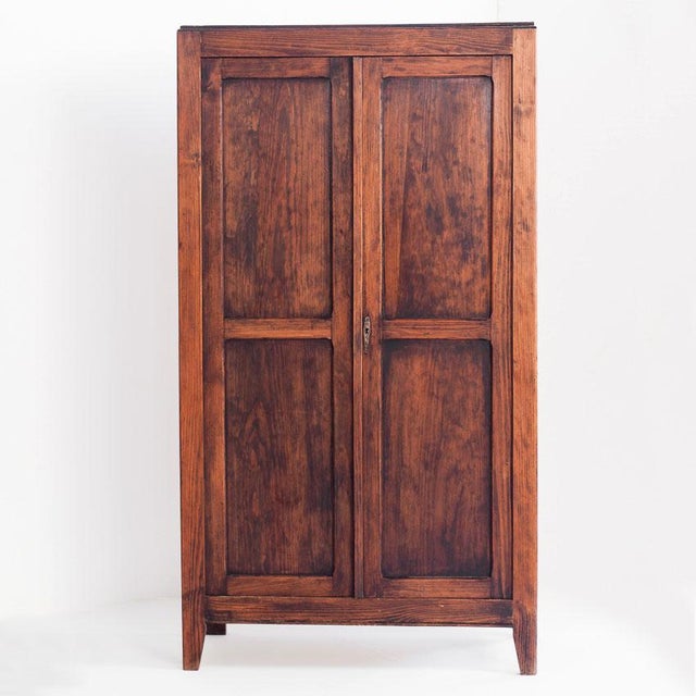 1950s Vintage Parisian Wardrobe Two-Door in Pine, 1950s For Sale - Image 5 of 14