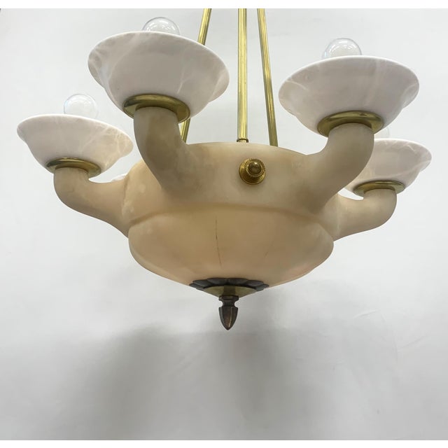 Volterra Alabaster Chandelier, 1930s For Sale - Image 6 of 7