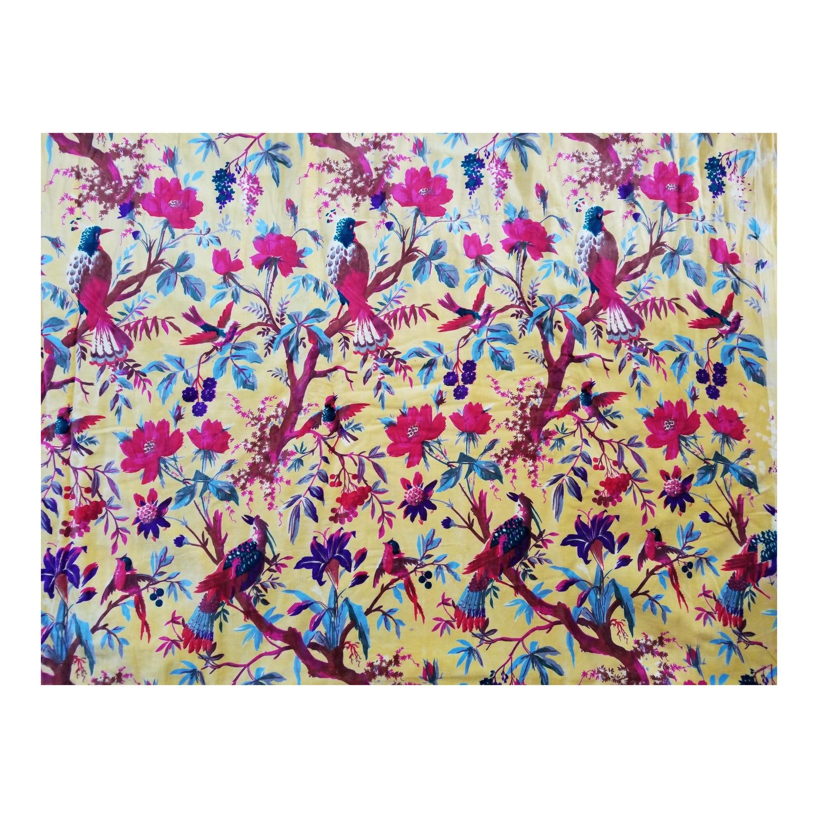 Chinoiserie Yellow Cotton Velvet Fabric 10 Yards Chairish