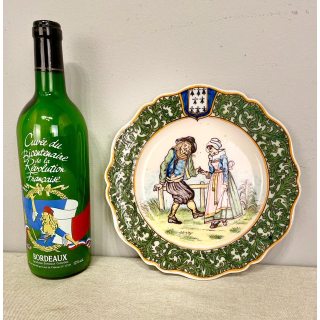 19th Century French Porquier Beau Quimper Plate For Sale In Orlando - Image 6 of 10