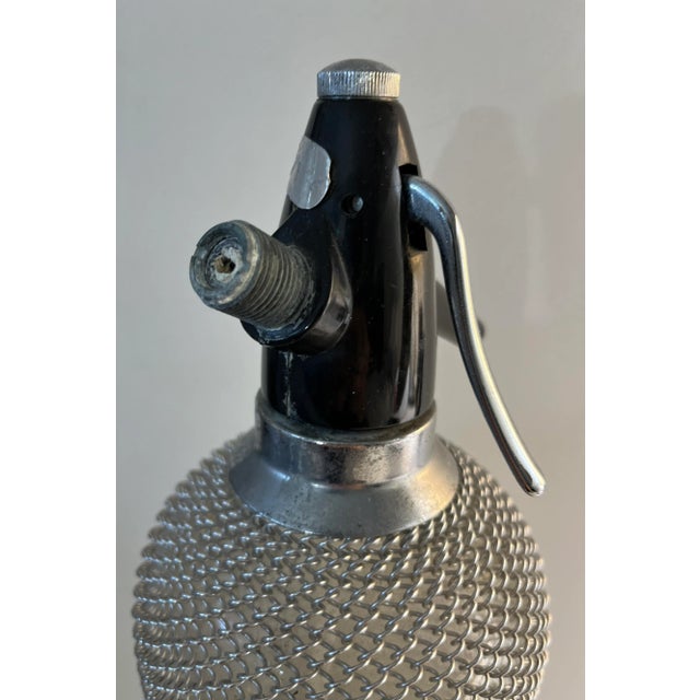 Mid-Century Modern 1960s Acc Metal Mesh Seltzer Syphon Bottle For Sale - Image 3 of 7