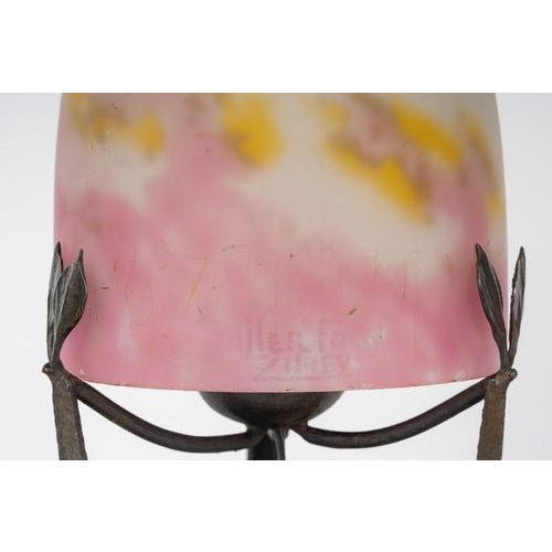 Metal Art Deco Table Lamp from Muller Frères Luneville, 1925 For Sale - Image 7 of 8