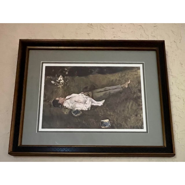 Framed and matted prints by Andrew Wyeth 1. "The Berry Picker". The artwork is part of a portfolio called "The Four...