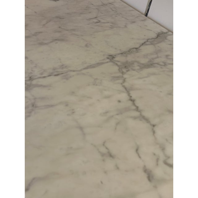 Metal Steel Brass and Marble French Style Patisserie Console Table For Sale - Image 7 of 10