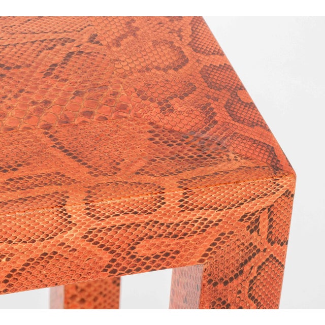 Wood Karl Springer Red Python Parsons Table For Sale - Image 7 of 10