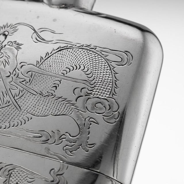 Chinese Silver Hip Flask, Canton, 1920s For Sale - Image 10 of 13