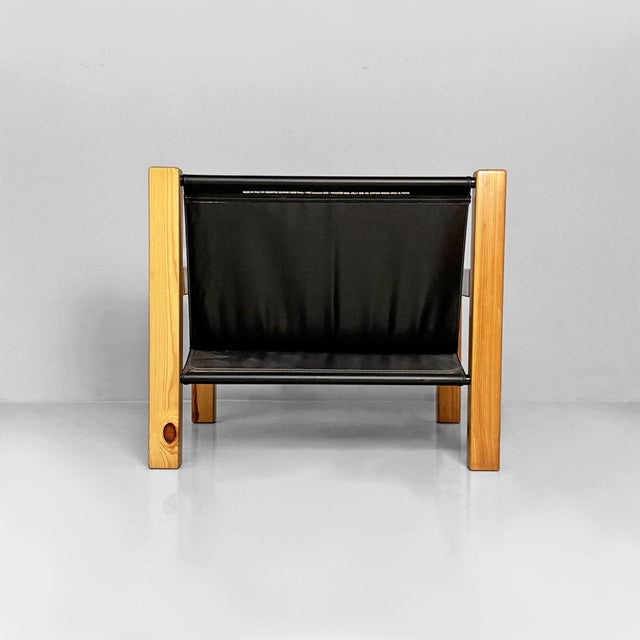 Italian Modern Leather and Wooden Lounge Chairs by Silvano Passi, 1970s, Set of 2 For Sale - Image 6 of 18