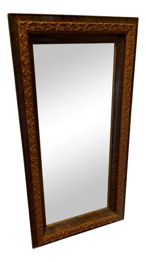 1930s Antique Beveled Muted Gold Framed Mirror