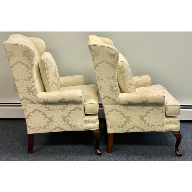 1990s Late 20th Century Masterfield Furniture Wingback Chairs - A Pair For Sale - Image 5 of 12