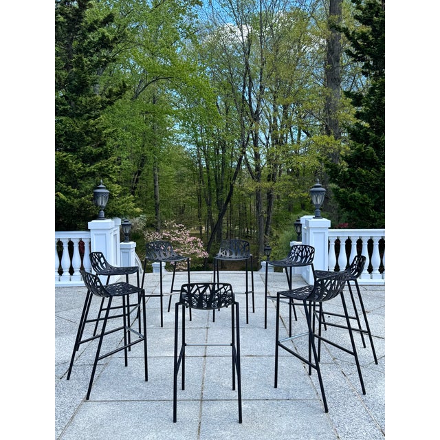 Janus Et Cie “Forest” Low Back Barstools by Ramon Esteve (1–16 Available) For Sale In New York - Image 6 of 17