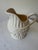 Ivory Vintage Creamware Footed Pitcher With Embossed Classical Relief For Sale - Image 8 of 9