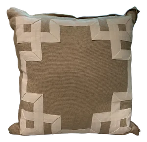 Chippendale Style Pillow With White Grosgrain Ribbon