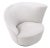 Pasargad Home Vicenza Cortina White Crescent Swivel Chair For Sale - Image 4 of 9