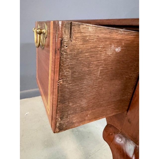 Brown George III Walnut Lowboy Dressing Table, English C. 1770 With Boxwood Stringing For Sale - Image 8 of 14