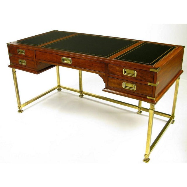 Vintage Campaign Sligh Leather Top Writing Desk Chairish